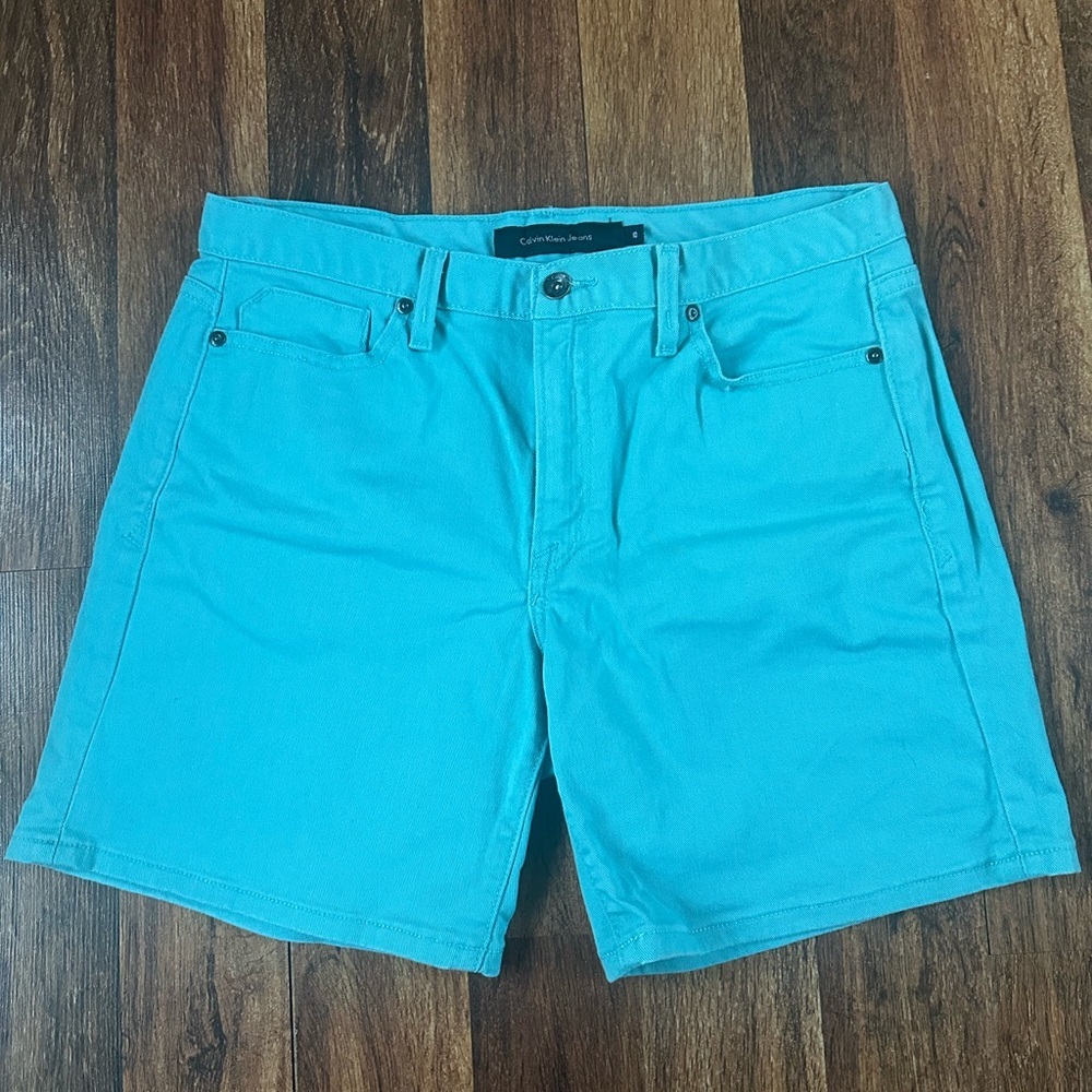 Calvin Klein Jeans Aqua Blue Men's Shorts - Picture 2 of 9